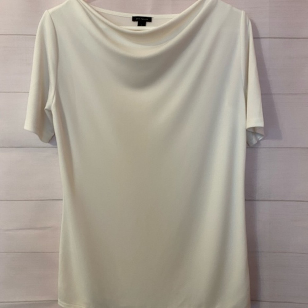 Drape neck cream top